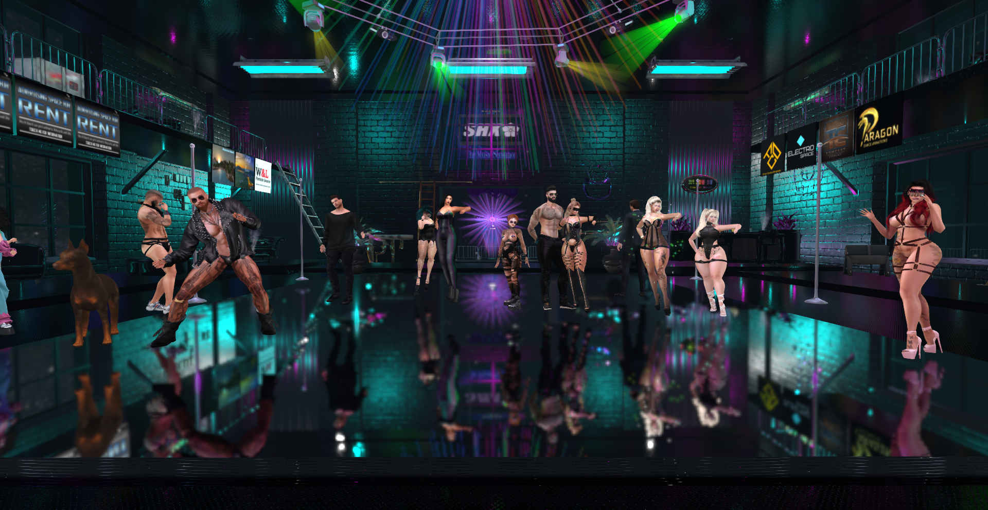 Party people at the club